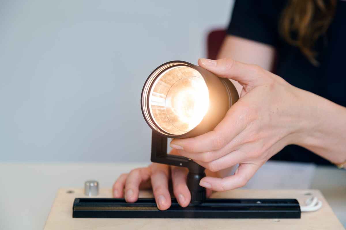 female engineer designing lights